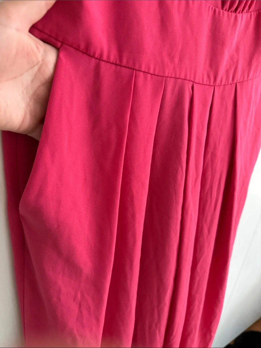 J.Crew Drapey Tie-Shoulder Jumpsuit Wide Leg Fuchsia/Pink Sleeveless Sz 4 Formal